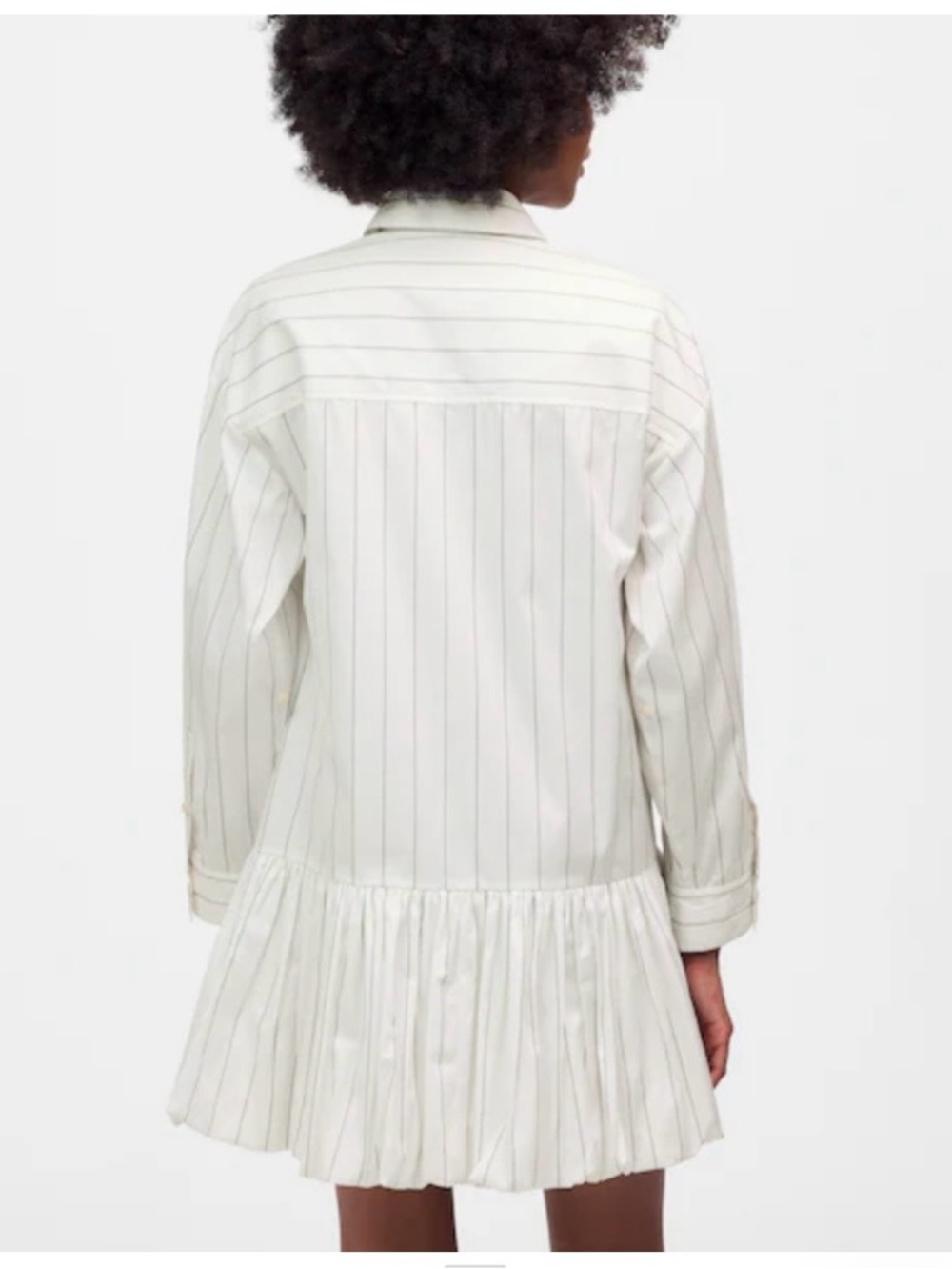 Madewell White/Black Bubble-Hem Mini Shirtdress - Picture 6 of 8
